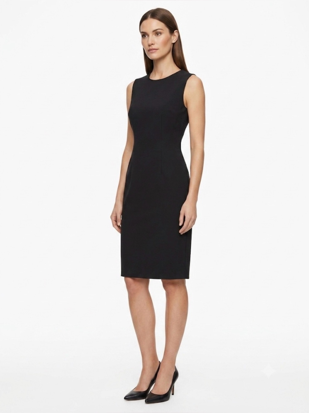 BOSS Hugo Boss Black Sheath Dress US 4 Sleeveless Career Office Midi